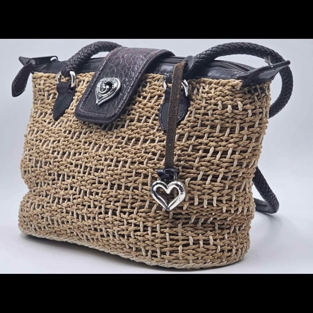 Brighton Brown and Black Shoulder Bag with Heart Charm